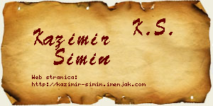 Kazimir Simin vizit kartica